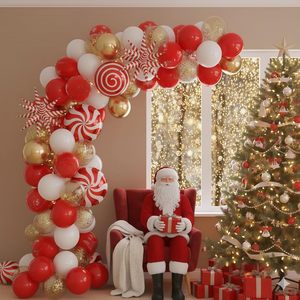 Ensemble de ballons de Noël en latex mat rouge et or métallisé de 12 pouces, ballons en aluminium en forme d'étoile et de sucette, décoration de fête d'<span class=keywords><strong>anniversaire</strong></span> - Product Image 4