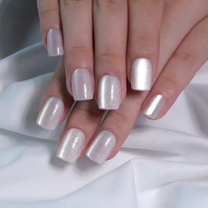 <span class=keywords><strong>Uñas</strong></span> Postizas Acrílicas Reutilizables con Diseño <span class=keywords><strong>de</strong></span> Ojo <span class=keywords><strong>de</strong></span> Gato, Color Degradado Rosa, Morado y Blanco, Cortas y Cuadradas, con Acabado Brillante, Pre-Diseñadas para Mujer - Product Image 4