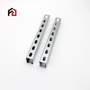 <span class=keywords><strong>Rail</strong></span> de jambe de force fendu en métal à canal 41/41 C pré-<span class=keywords><strong>galvanisé</strong></span> bon marché pour le service de traitement de coupe Standard solaire photovoltaïque AISI - Product Image 4