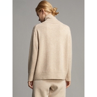Pull en cachemire 100% pour femmes, nouvelle collection automne-hiver, col superposé, tricoté, épaissi, chaud