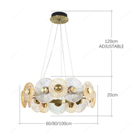 Lustre LED de luxe SPARKLE, style postmoderne, en fer bronze et verre, alimenté par batterie, couleur personnalisable, pour salon, chambre, restaurant, villa