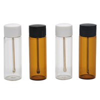 Flacon en verre borosilicate personnalisé de 5 ml et 7,5 ml, hermétique et anti-odeur, pour pilules, avec cuillère en acier inoxydable