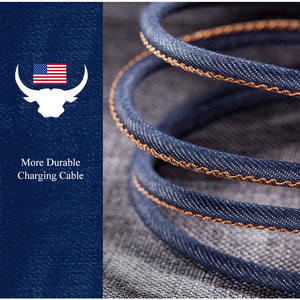 Cable cargador micro usb tipo c para iphone y samsung, muestra gratis, estilo vaquero, núcleo de cobre, carga rápida - Product Image 5