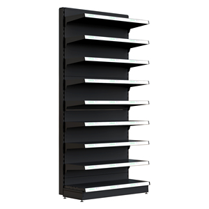 Factory Direct Sale Steel Frame Supermarket <b>Shelves</b> with Front <b>Wire</b> Guard Double Sided Gondola Rack for Grocery Store - Product Image 5