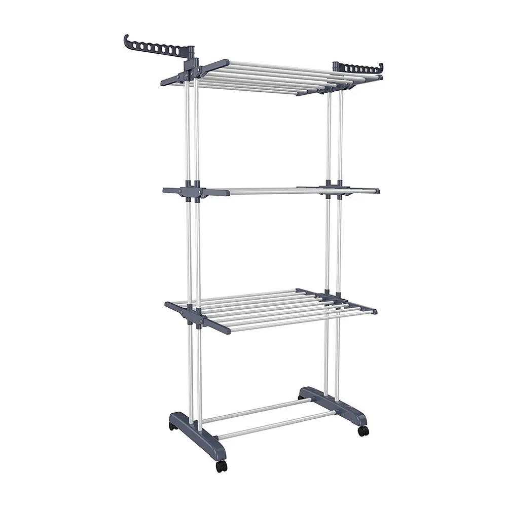 Clothes Drying Rack 3 Tier Drying Rack Clothing Folding Indoor Outdoor Multifunctional Movable Stainless Steel Laundry Racks for