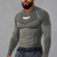 Kaos Slim Fit Pria Gaya Sporty Amerika Terbaru, Celana Jogger Olahraga Lari Training Cepat Kering Super Elastis Bermotif Lengan Panjang