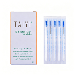 <span class=keywords><strong>Agujas</strong></span> de <span class=keywords><strong>Acupuntura</strong></span> Desechables y Estériles TAIYI, Estilo Coreano, con Mango de Acero Inoxidable y Tubo Guía - Product Image 1
