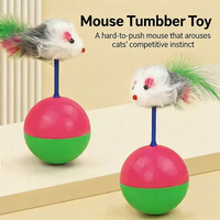 Jouet interactif rotatif éducatif pour chat, souris en fourrure, coloré, écologique, pour soulager l'ennui, vente en gros
