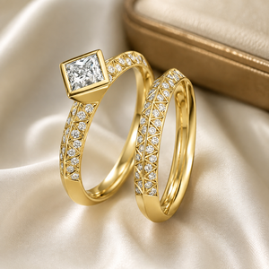 Set di Anelli di Lusso con Zirconi per Donne, Elegante Stile da Ufficio, Gioielli alla Moda - Product Image 3