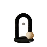 Poteau à gratter pour chat arqué DIY en corde de sisal tricotée, arbre à gratter durable et résistant aux rayures, planche d'escalade, style simple 43/44 pouces