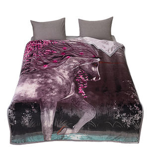 ผ้าห่มผ้าสักหลาดขนแกะดีไซน์รูปสัตว์1กก. ลายเสือสิงโตหมาป่ายูนิคอร์น - Product Image 1