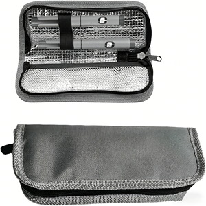 OEM ODM Customized Gray Polyester Letter Pattern Keep Cooling Long Lasting Diabetes Insulin Travel Pen Cooler Bag - Product Image 1