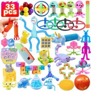 33pcs 2025 Kids Toys Set Novelty & Gag Toys Pop <b>Light</b> It <b>Push</b> Silicone Training ADHD Pack for Kids Party Favors - Product Image 1