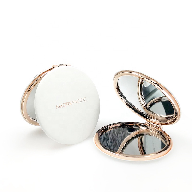 Изготовленное на заказ Мини-карманное зеркало, косметическое компактное зеркало, логотип из белого золота, горячая Распродажа, прямые поставки с завода