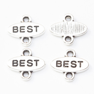 Nuevo Diseño Colgante Doble Elíptico con Placa Metálica 'BEST' para Joyería, Dijes de Acero Inoxidable para Fabricación de Joyas - Product Image 5