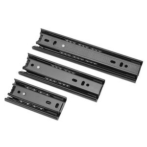 Three Section Ball Bearing <b>Drawer</b> Slides 8 In 3 Fold For Cabinet <b>Drawers</b> Minimalist Design Iron Material Nickel Plating - Product Image 1