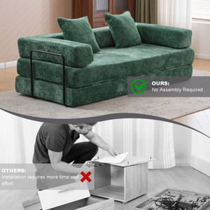 Ghế sofa nén, ghế sofa giường đa năng có tựa lưng và tay vịn, ghế sofa giường thư giãn êm ái, chất liệu vải nhung. - Product Image 6