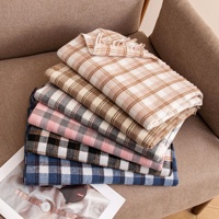 Syal Kotak-kotak Vintage Inggris untuk Wanita, Panjang, Hangat, Tahan Angin, Dapat Dibalik, Bahan Poliester, Motif Tartan