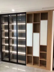 Luxury Living Room Furniture Home Bar Cabinet Glass Display Cabinet Custom Color Size Style