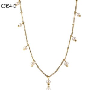 Amy Amy Pearl Necklace Stainless Steel <b>Silver</b> Plated Faux Pearl Pendant Women's Everyday Wear Classic Style C3154 - Product Image 3