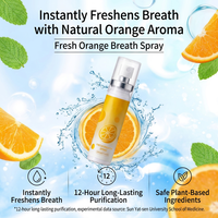 Semprotan Penyegar Napas Bucal Rasa Jeruk Manis Mint Alami Bebas Gula Perjalanan Uniseks Portabel Semprotan Mulut Segar Instan