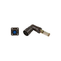 Connecteurs mini-circulaires à baïonnette à 4 broches cylindriques standard série Q/Fq haute tension, classés IP67/IP68/IP69, en laiton plaqué argent