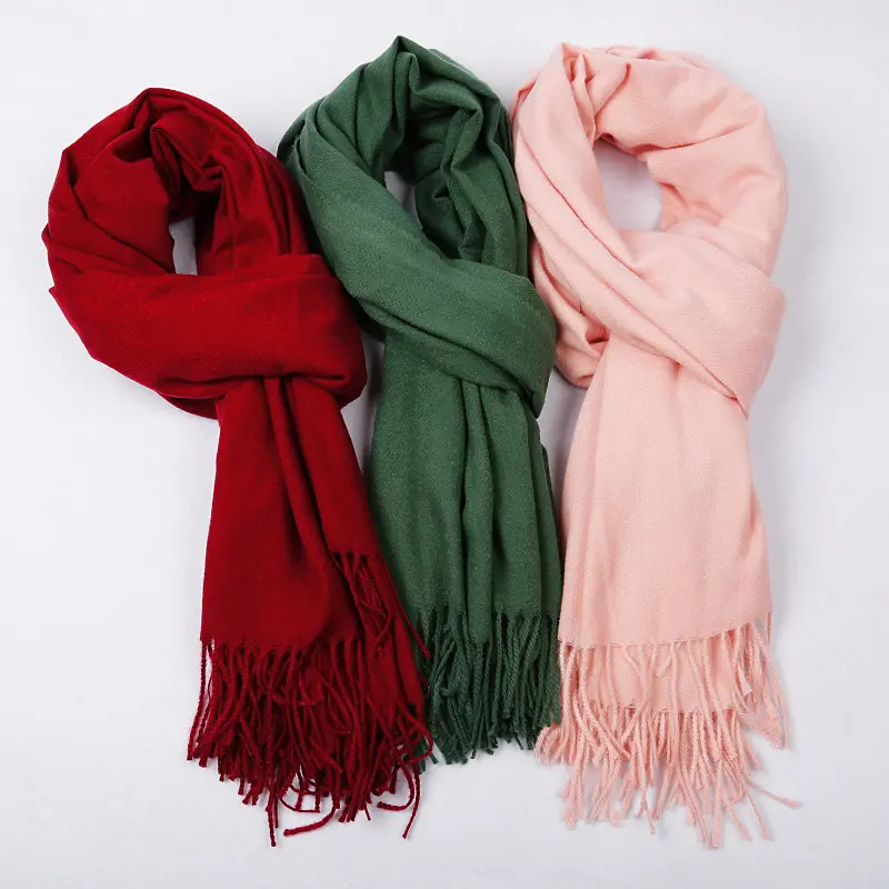 Feel Pashmina Shawl Wraps Bufanda de invierno grande suave para vestidos de noche de mujer Venta caliente Cachemira para adultos Easy Solid Logo Service