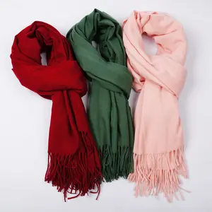 Cảm thấy Pashmina khăn choàng kết thúc tốt đẹp mềm lớn mùa đông khăn cho phụ nữ buổi tối Dresses Hot Bán dành cho người lớn Cashmere dễ dàng rắn Logo dịch vụ