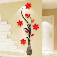 Autocollants muraux 3D en acrylique imperméables à l'eau, motif floral, pour décoration d'entrée, couloir, canapé, fond élégant, maison et bureau, style Art Déco personnalisé