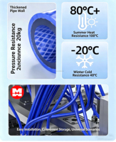 MAXIWORLD Manguera de Aire Trenzada de Poliuretano Reforzado Azul, Todos los Tamaños, para Automatización Industrial, Tubería de Aire Comprimido, Transferencia de Fluidos