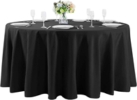 Nappe Ronde en Polyester de 120 Pouces, Infroissable, Bord Ourlé, Sans Repassage, pour Mariages, Banquets, Hôtels et Événements - Vente en Gros