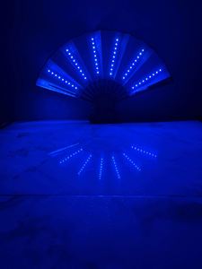 2023 New Coming Led Hand Fan Folding <b>Light</b> up Bamboo Decorative Rave <b>Flash</b> Fan Paper Fans for Party - Product Image 3
