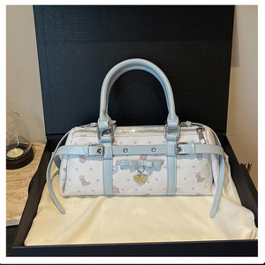 New PU Classic Chains Hand Carry Bag Women Fresh Sweet <b>Small</b> Boston Bag Single Shoulder Crossbody <b>Purse</b> - Product Image 2