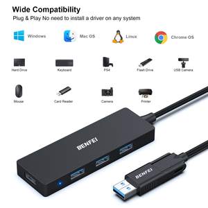 Hub BENFEI USB Type-A/Type-C avec 4 ports USB 3.0 compatibles avec iPhone 15 Pro/Max, Mac Book Pro/Air 2023, iPad Pro, iMac, S23 - Product Image 6