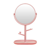 Espejo de maquillaje portátil de doble cara, tocador de estilo Ins, tema de princesa para dormitorio de estudiantes, espejo de celebridad de Internet