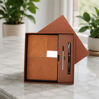 Carnet de notes en cuir PU avec impression personnalisée, couverture rigide, prix de gros, et coffret cadeau avec stylo