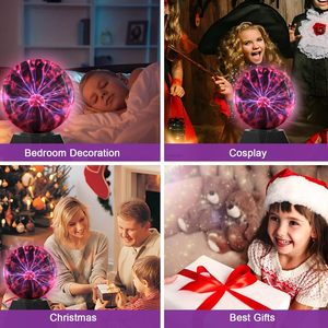 Bola eléctrica de <span class=keywords><strong>plasma</strong></span> de 6 "con lámpara de globo de bola de <span class=keywords><strong>plasma</strong></span> enchufable sensible al tacto y al sonido para decoraciones de fiestas de cumpleaños - Product Image 4