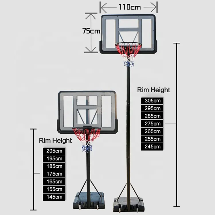 S003-21A Hot Selling Factory Direkt vertrieb Erwachsene und Kinder verwenden verstellbare tragbare abnehmbare Basketball körbe