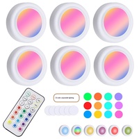 Lampe de nuit LED à piles télécommandée, 16 couleurs RGB, capteur tactile, design moderne minimaliste, lampe boule de glace en plastique pour chambre et armoire