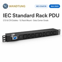 PDU personnalisé 19'' 1U 8 voies intelligent avec interrupteur, unité de distribution d'alimentation pour armoire, prise IEC C14 C20