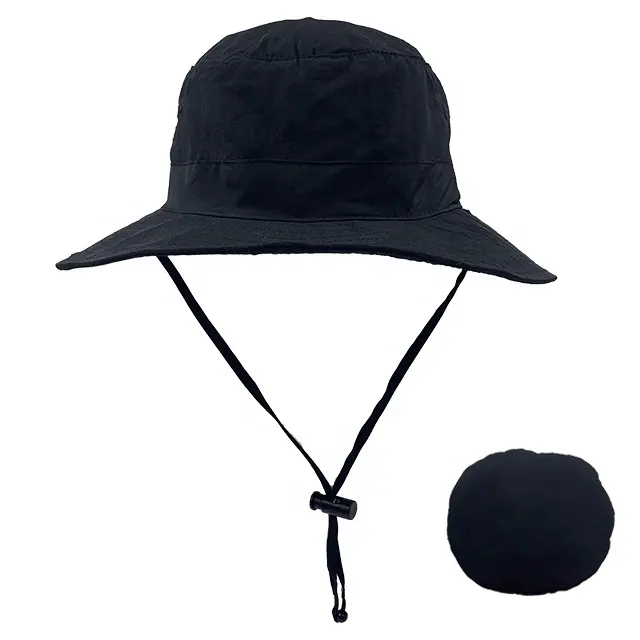 Berretto da caccia pieghevole in poliestere per produttore di cappelli a secchiello con cappello a secchiello in tinta unita