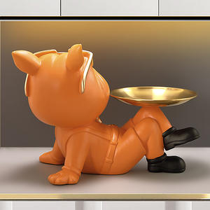 2023รูปปั้นบูลด็อกบูลด็อกรูปปั้นบูลด็อกพร้อมถาดตกแต่งบ้านด้วยเรซิ่นของตกแต่งบ้านแบบ <span class=keywords><strong>DIY</strong></span> ในร่ม - Product Image 5