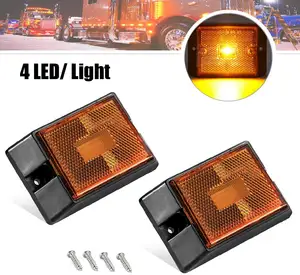 Customized Super Bright LED Amber Side Marker Lights Sealed Submersible Clearance Reflector Lamps