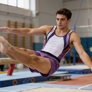 Shorts d'entraînement de gymnastique pour hommes, en polyester et élasthanne, pour jeunes et adultes - Product Image 1