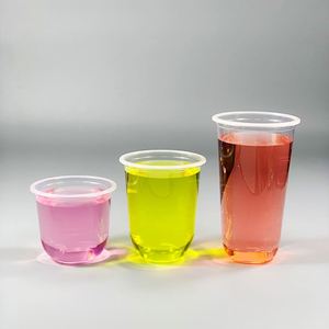 Custom Logo Disposable PP Single Wall U Shape Clear <b>Cups</b> <b>with</b> Lid for Multi-Use Beverage - Product Image 1