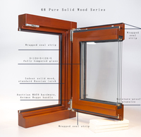 Ventana Exterior de Madera Maciza con Triple Acristalamiento, Ahorro de Energía, Resistente a la Intemperie, Ventana para Patio
