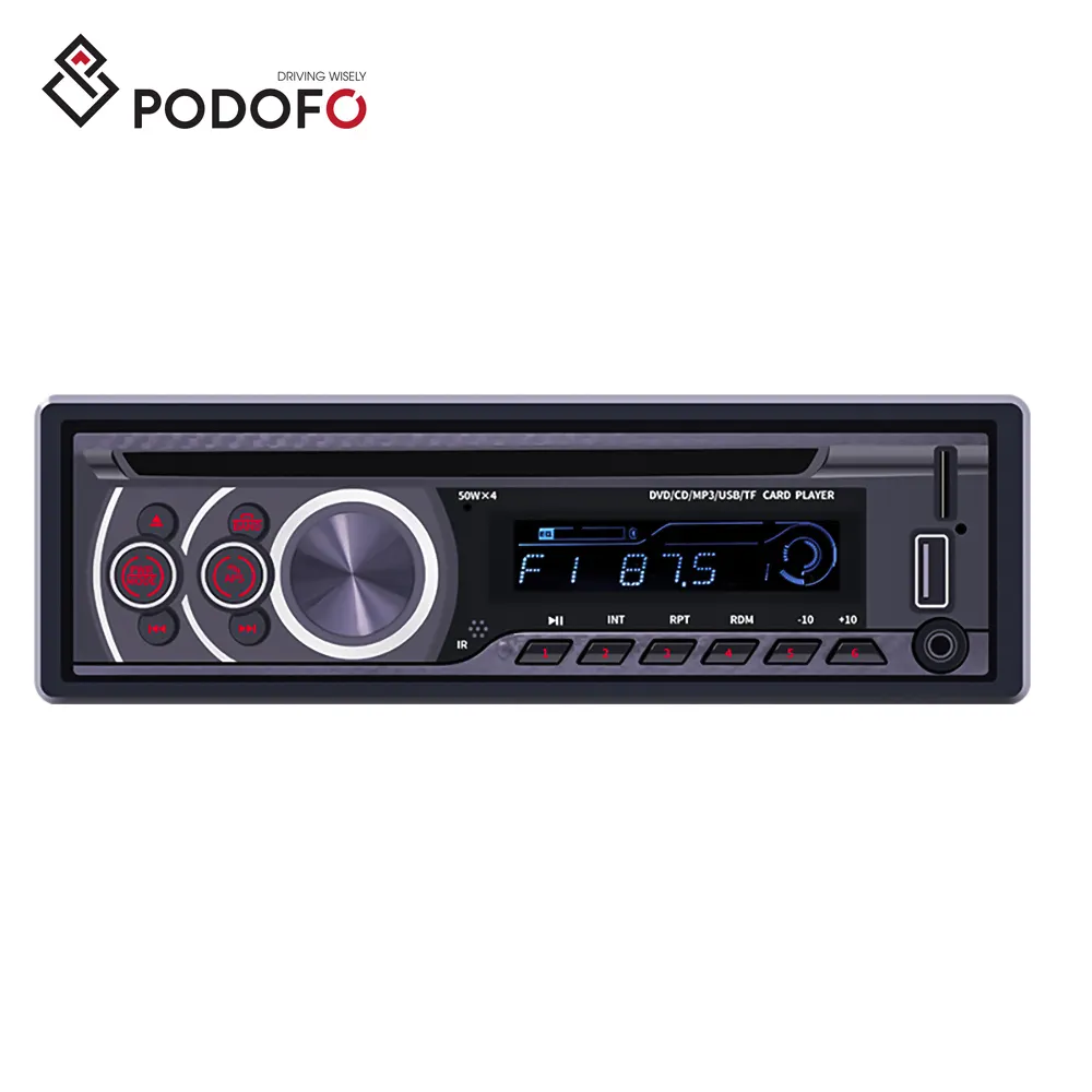 Podofo Car DVD Player Stereo Autoradio 1 Din Car Radio BT Car MP3 player Video CD VCD AUX USB FM Radio With Control 12V