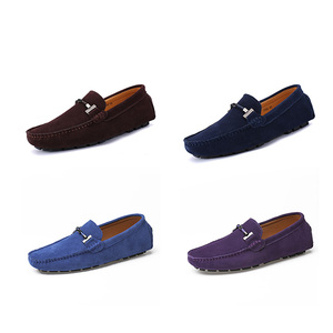 Spot – chaussures en cuir véritable à talon plat souple, de couleur unie, à tête ronde, multicolores, basses, pour hommes - Product Image 1