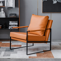 Fauteuil d'appoint Chesterfield carré moderne à une place avec structure en bois, rembourrage en éponge, pieds en bois d'hévéa et revêtement en tissu
