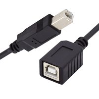 Cable de impresora USB 2,0 tipo B Cable de extensión de impresora USB B hembra a ángulo izquierdo y ángulo recto B macho para escáner